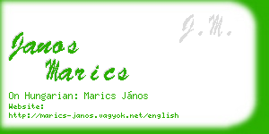 janos marics business card