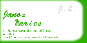 janos marics business card